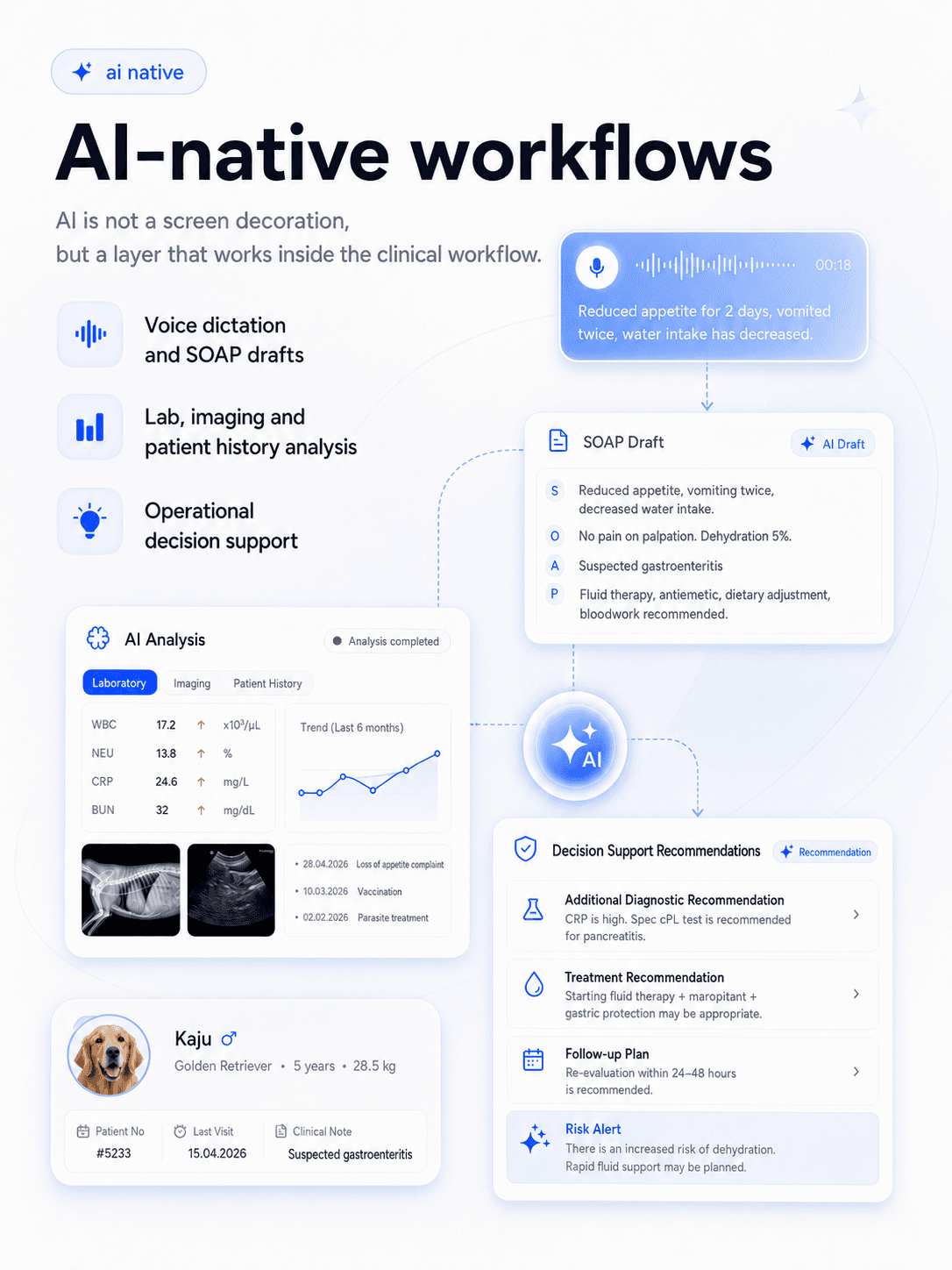 Vetigen AI-native workflow screens